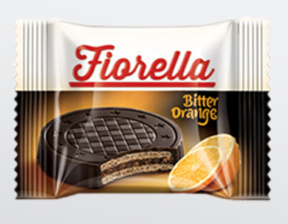 Fiorella Bitter Çikolatalı Kaplamalı Portakal Parçacıklı Kremalı Gofret